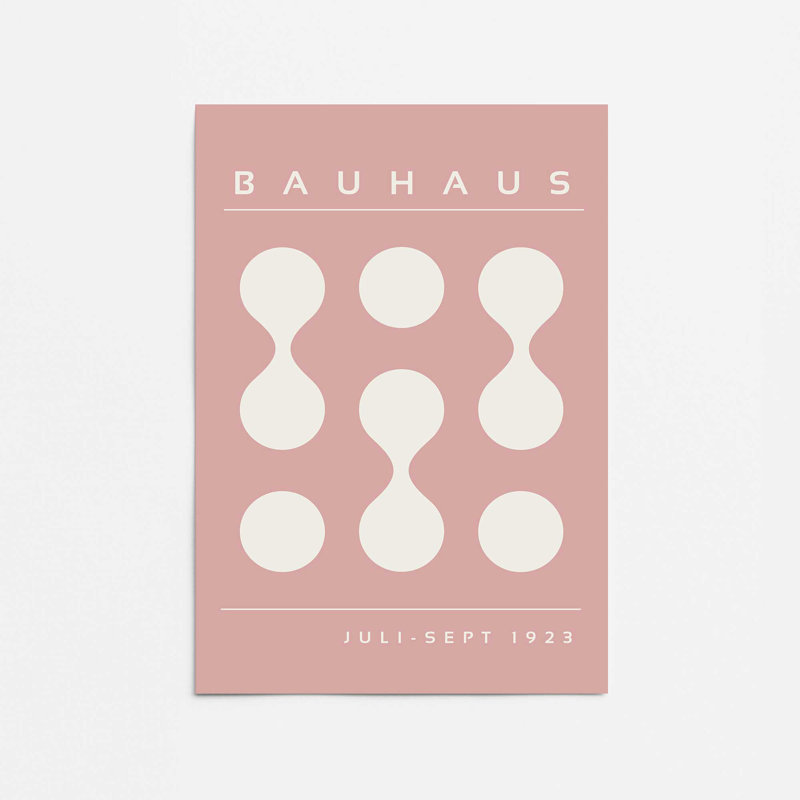 Impression sur roulettes rose Bauhaus Flow II, H 10 po x l 8 po x P 0,1 po, Impression sans cadre, Ne s'applique pas