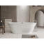 Baignoire autoportante 59 po en acrylique avec motif à losanges unique: forme ovale spacieuse, finition blanc brillant, débordement de chrome et bonde escamotable certifiée CUPC