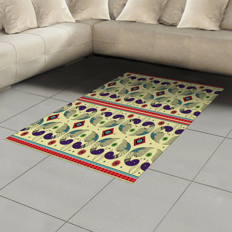 Tapis décoratif Tribal, Rectangle— 4 pi x 5 pi 8 po