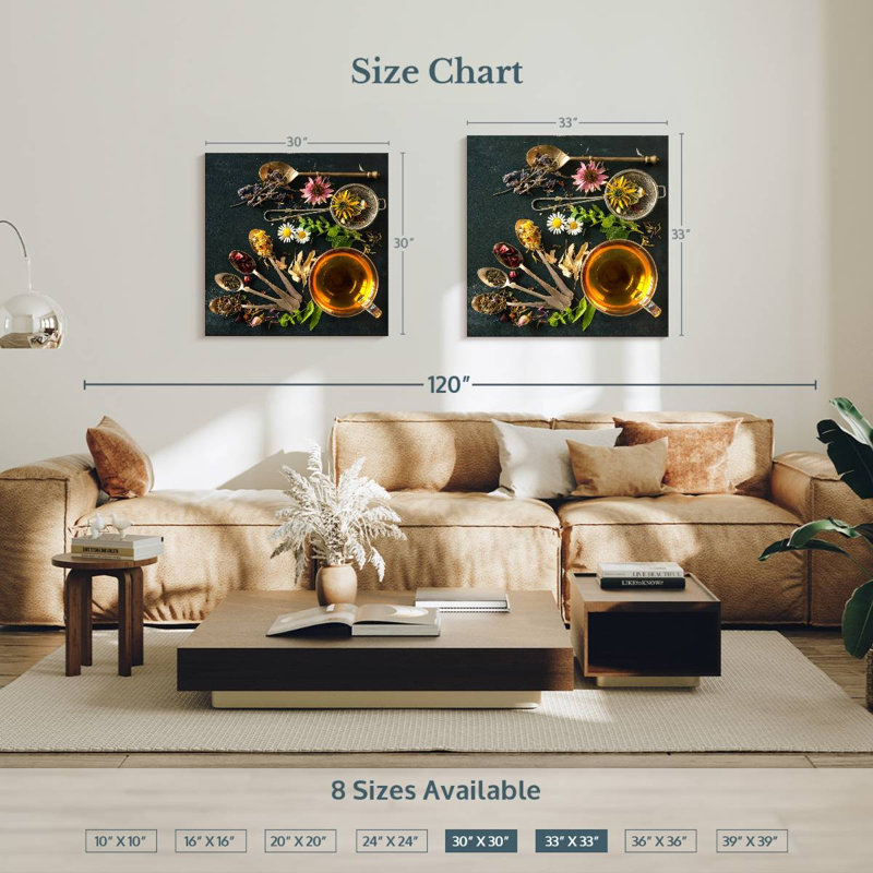 Yarlin Flower Tea, 33" H x 33" W