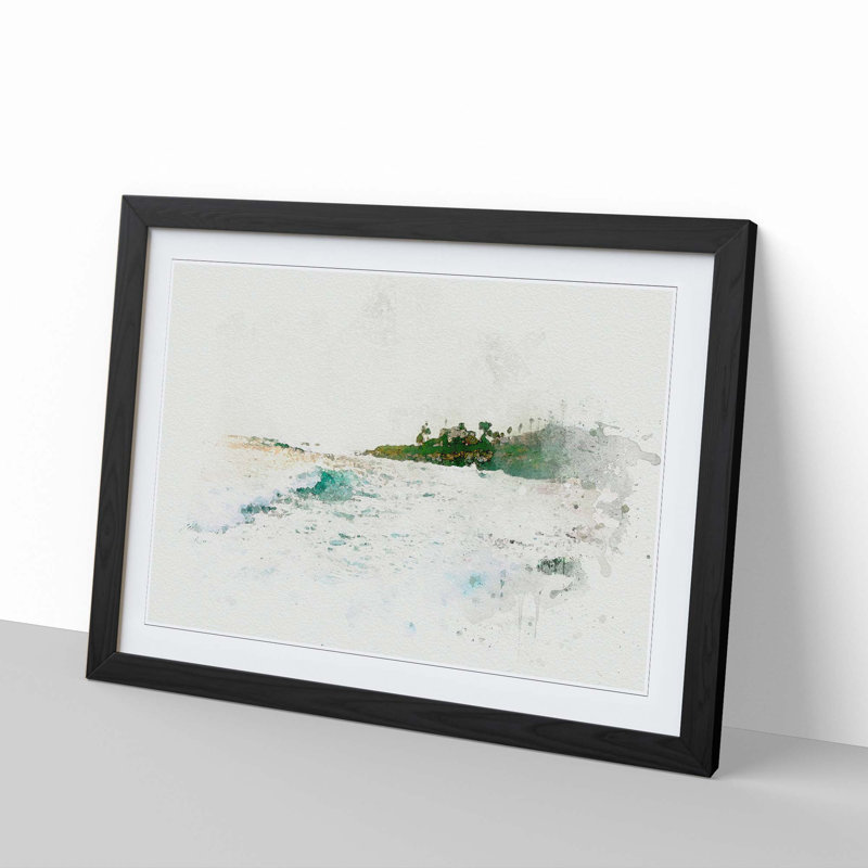 San Diego Seascape in Abstract - Picture Frame Graphic Art Print, Black, 50cm H x 76cm W x 2cm D