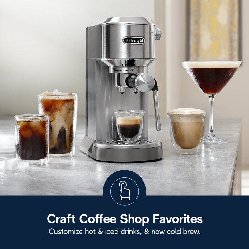 Espresso Machine Cold Brew Maker with Milk Frother, Stainless