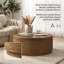Table basse ronde en rotin avec rangement dissimulé à couvercle, garniture en corde de chanvre tissée à la main, table d'appoint de style bohème-chic, idéale pour les salons confortables