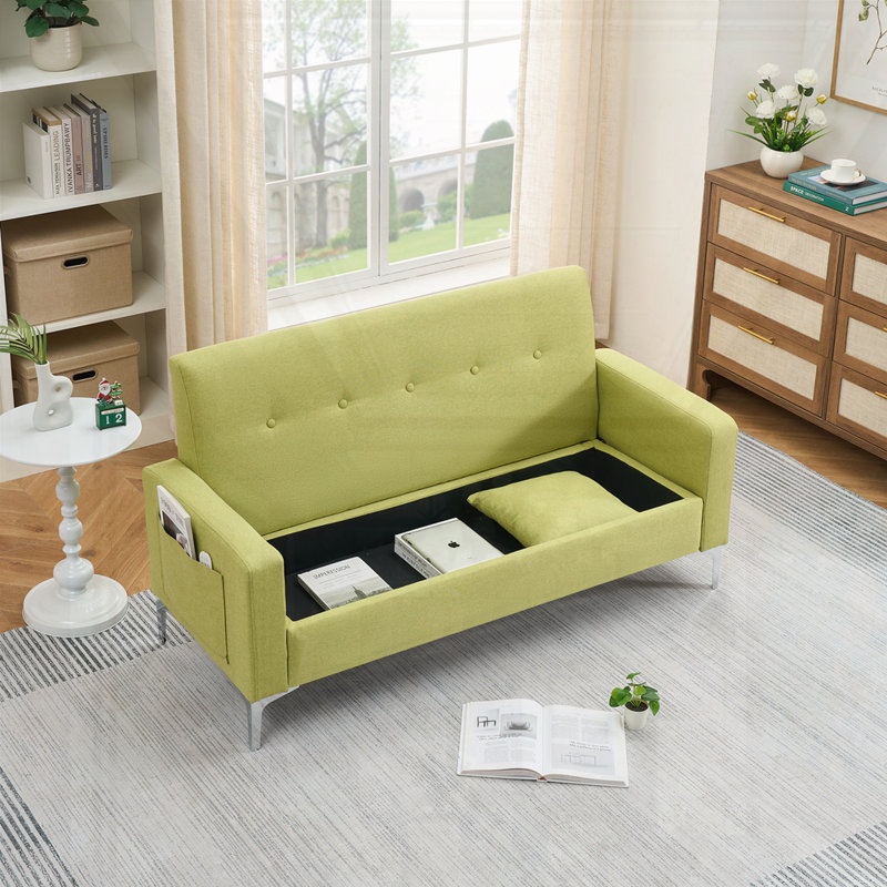 Multi-functional storage comfortable double sofa, Green