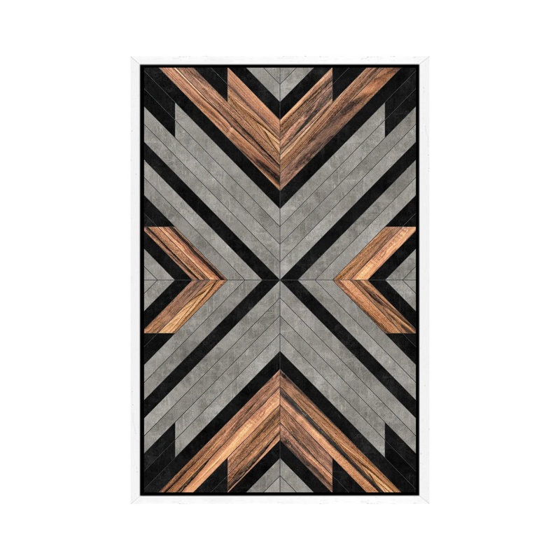 Urban Tribal Pattern No.2 by Zoltan Ratko - Print on Canvas, White Framed, 101.6cm H x 66.04cm W x 3.81cm D