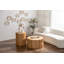 Table basse cylindrique de style rétro avec motif à relief vertical, ensemble de 2