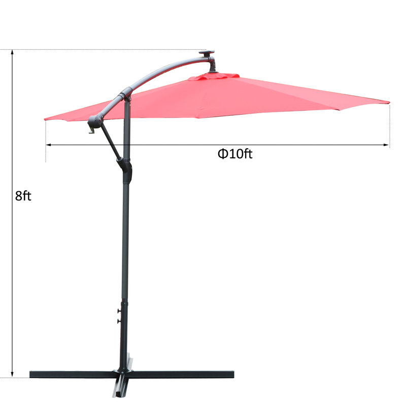 Parasol en porte-à-faux 10 pi Chicago, Rouge
