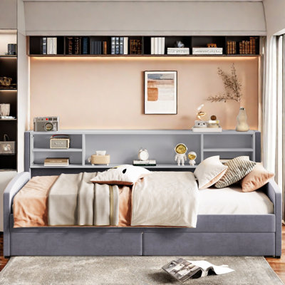 Brayle Daybed With Storage Shelves And 2 Drawers