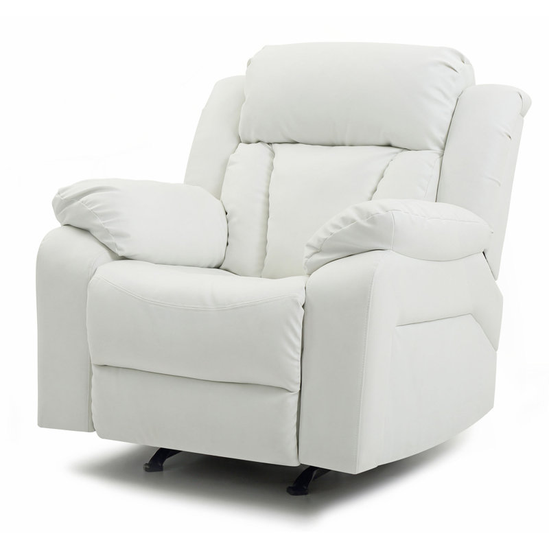 Élégant fauteuil inclinable blanc avec accoudoirs rembourrés, Blanc