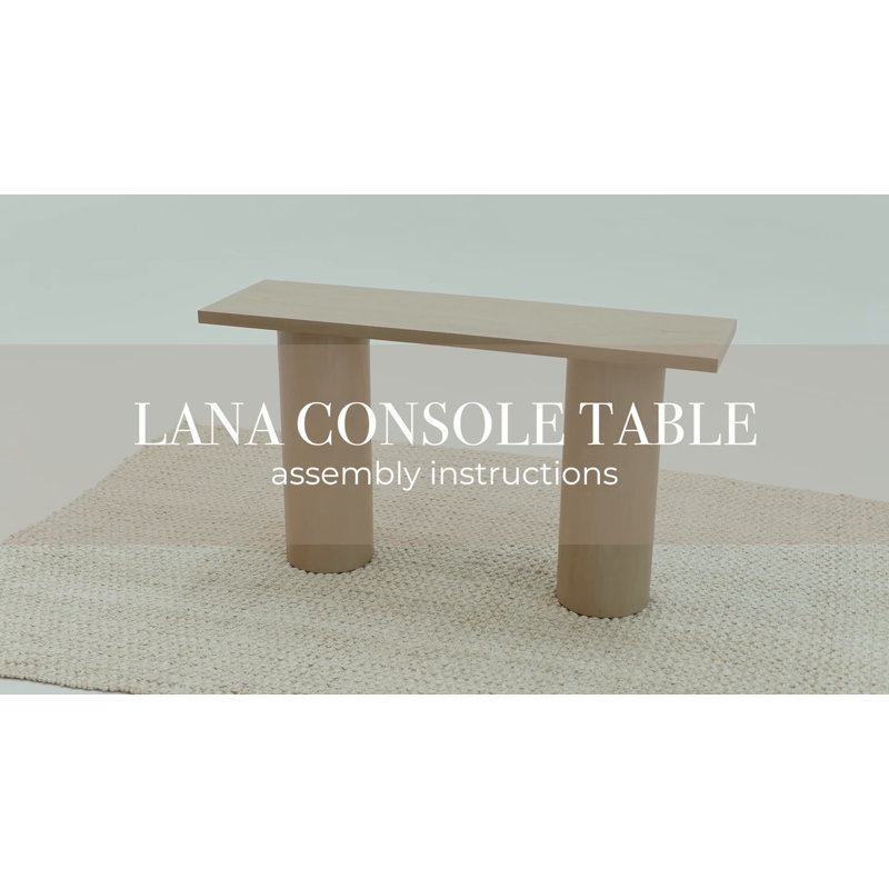 Lana Black Solid Wood Console Table with Cylindrical Legs
