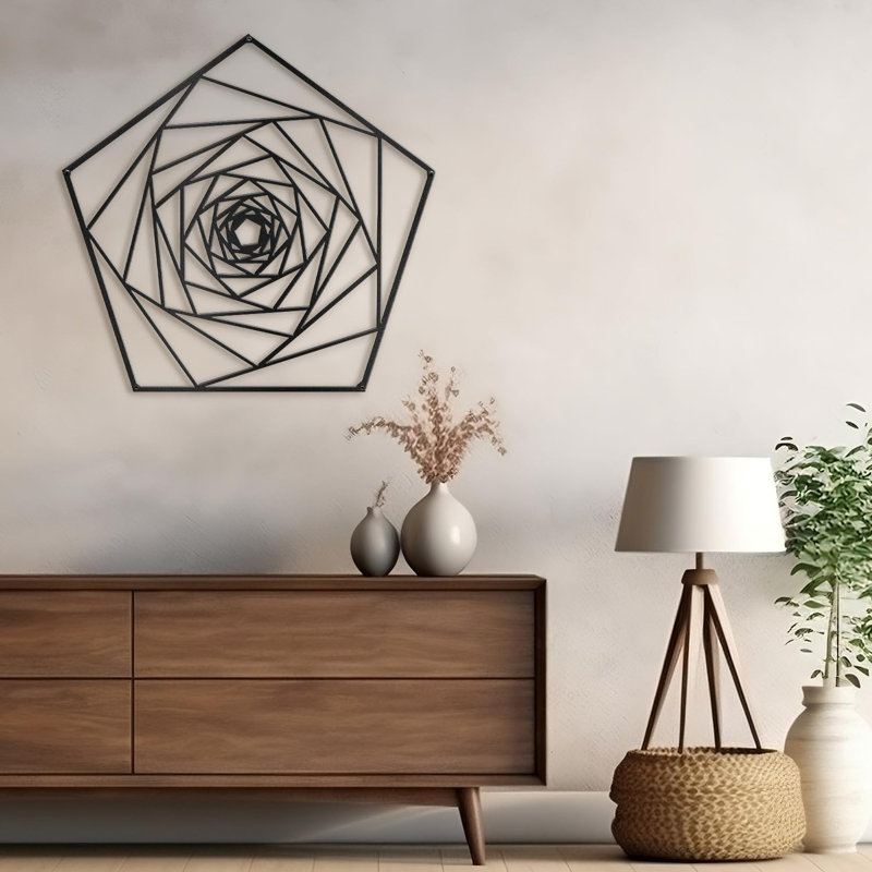 Wall Decor Metal, 30" H x 30" W x 0.05" D, Black