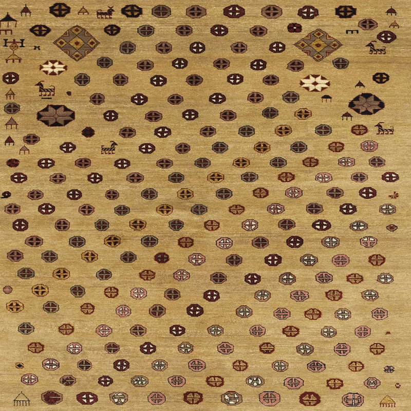 Abstract Indoor Rug, Square 8'