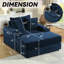 Velours côtelé de luxe bleu avec coussins décoratifs et 1 canapé de siège profond pour le salon, tissu, structure à haute éponge à ressorts, conception ergonomique, confort optimal, assemblage rapide et facile