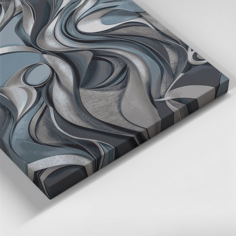 «Abstract Shapes 87», art mural sur toile grise, H 20 po x l 30 po