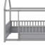 Lit de plancher en bois avec cadre de toit de maison, garde-corps de clôture-10122638-10122639