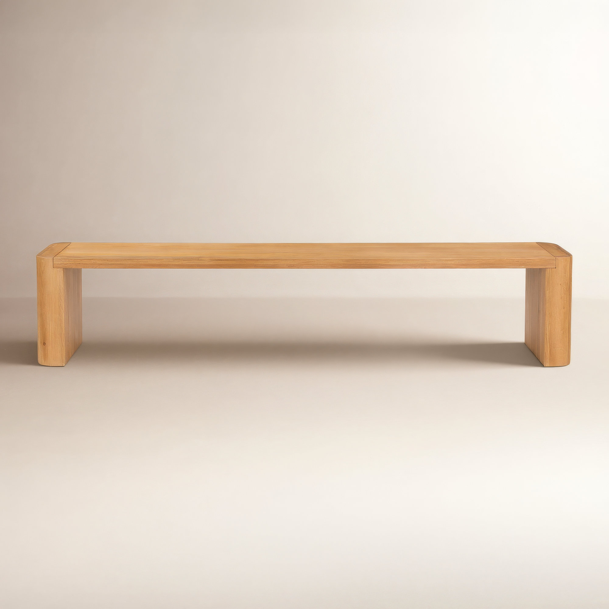 Channing Solid Wood Bench, 17" H x 82" W x 16" D, Natural