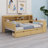 Wooden Daybed With Storage Shelves,Two Storage Drawers And Study Desk-1495720878