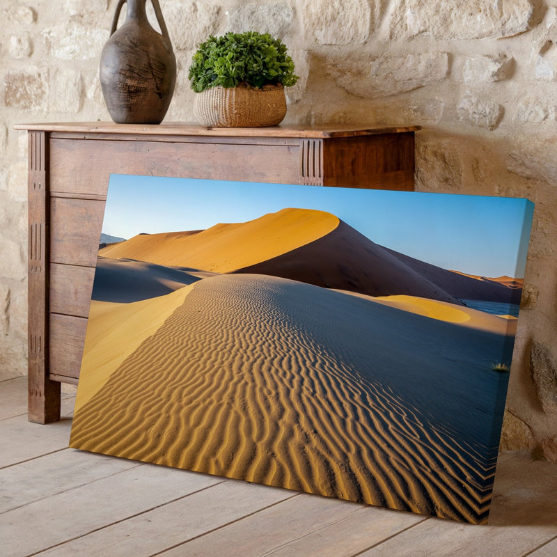 Reproduction d'art sur toile, "Un vaste paysage désertique avec dunes de sable ondulées", H 20 po x l 30 po