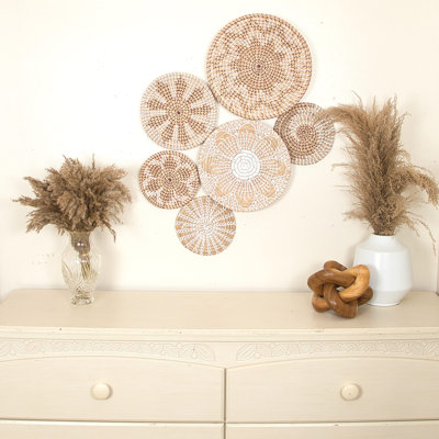 Handmade Plants & Flowers Wall Decor on 100% Natural Seagrass