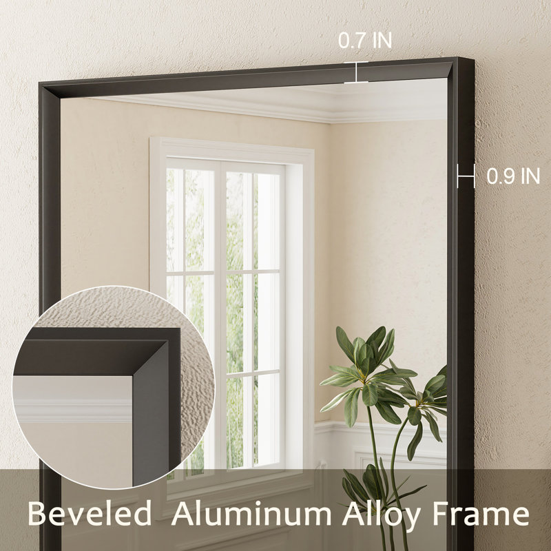 Miroir mural Amara, 48 po x 32 po, Matte Black