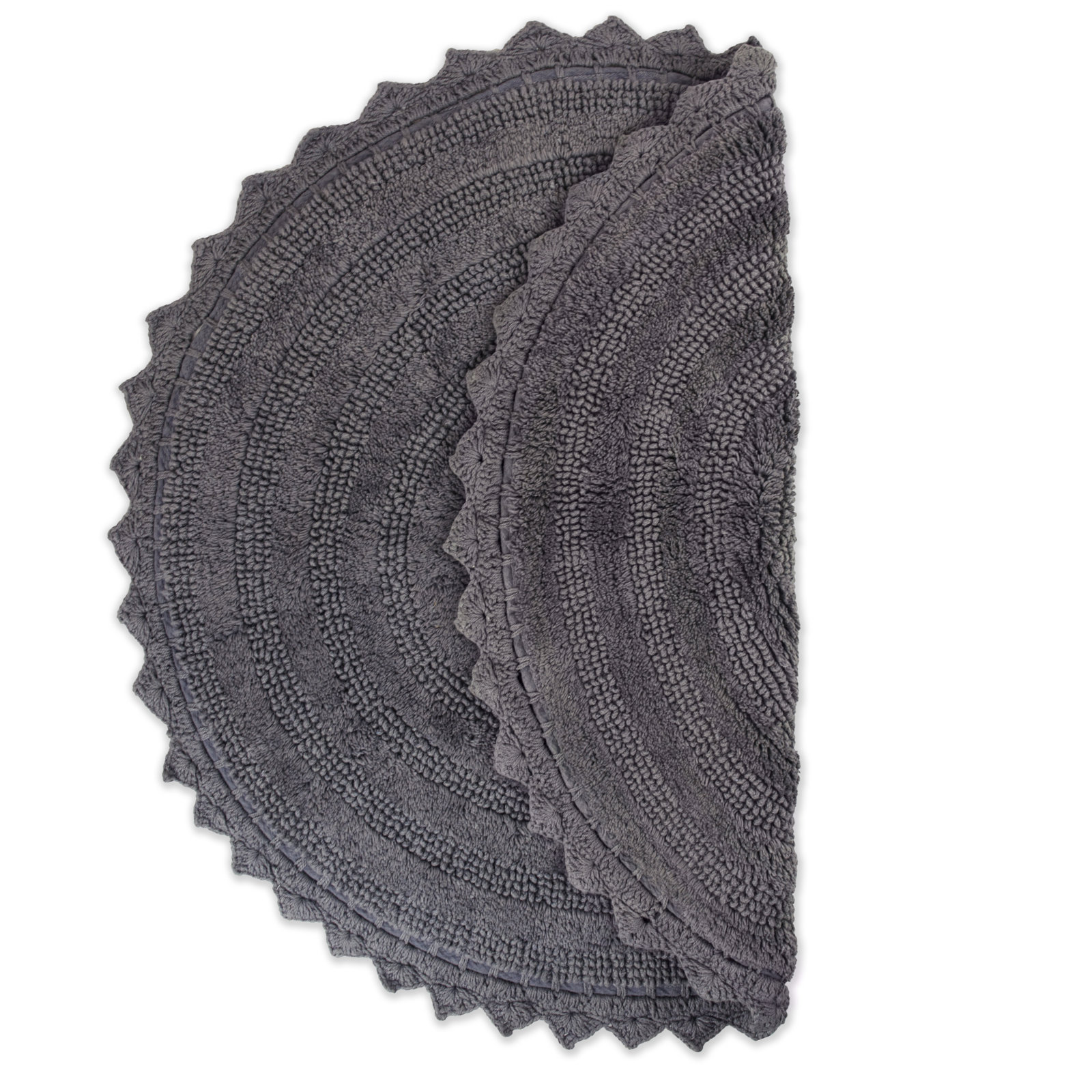 Lisk Circle Cotton Bath Rug, Gray