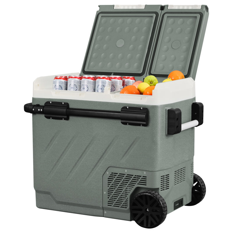 Alpicool 61 Quart Dual Zone Portable Car Refrigerator with Wheels