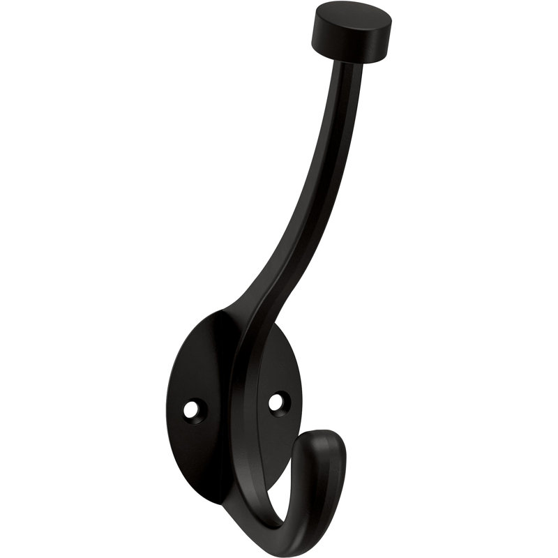 Crochets muraux en nickel Franklin, Noir mat