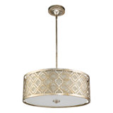 Large Distressed Silver Kitchen Pendant To Semi Flush Drum Lighting Fixture
