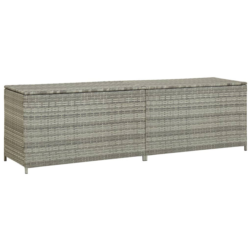 vidaXL Storage Chest Grey Polyethylene Rattan 78.7 in x 19.7 in x 23.6 in , Gray