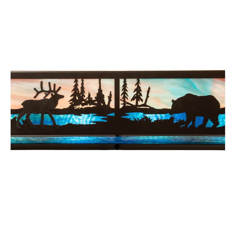 Elk And Black Bear 4 - Light Bath Bar
