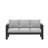 75" All-Weather Metal 3-Seat Patio Sofa Couch With Thick Light Gray Cushions & Black Frame-2146073732
