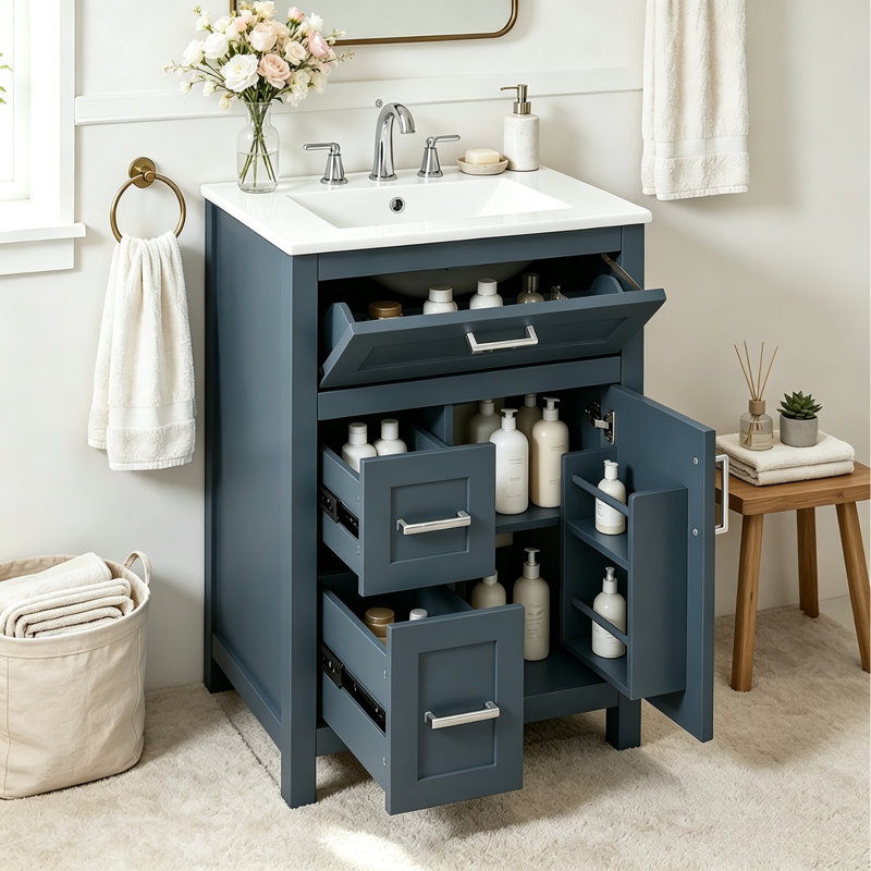 Meuble-lavabo 24 po avec lavabo en céramique