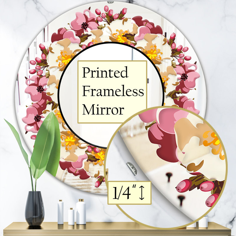 Miroir d'appoint Flowers Cabin and Lodge, H 23,6 po x l 23,6 po
