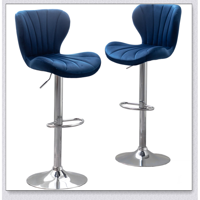 Ensemble de 2 tabourets pivotants réglables Ellston, Bleu