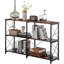 Table de canapé Avellina, console industrielle à 3 niveaux, table de vestibule rustique pour entrée / couloir, salon - meuble télé avec tablettes de rangement