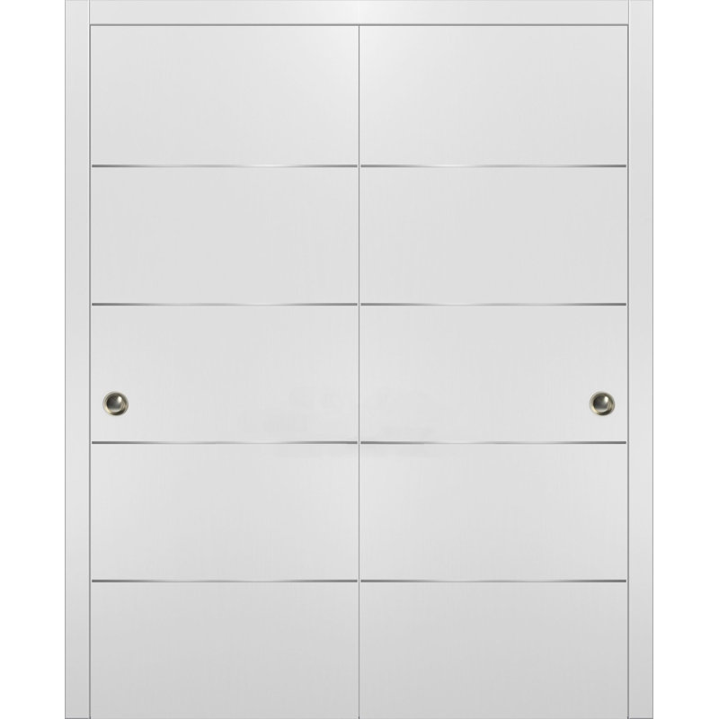 Planum Flush Wood Sliding Closet Doors, 72" x 96", White