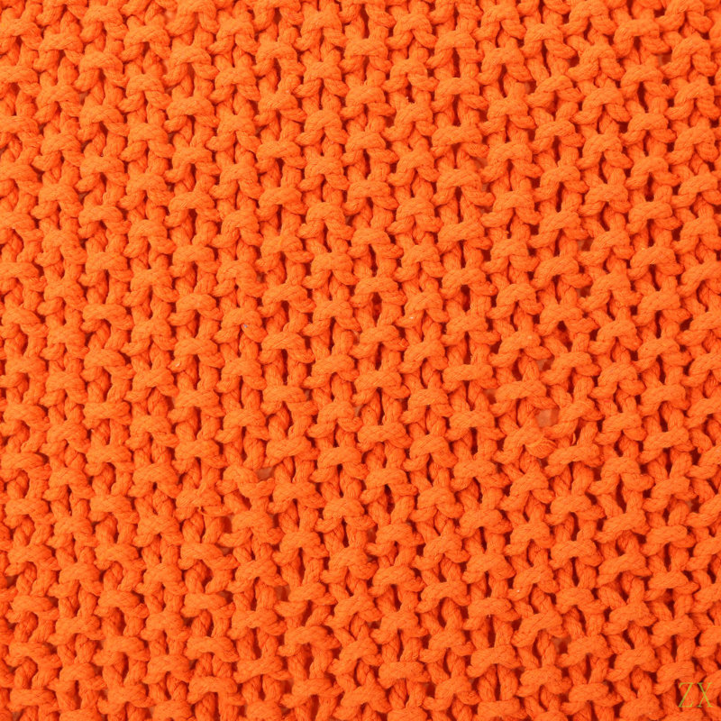 Pouf en coton Hollis, Coton orange