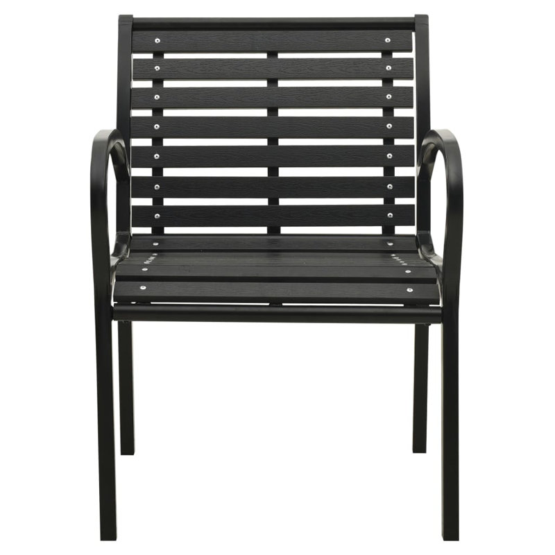 Ailsa Stacking Patio Dining Armchair with Cushion, Black