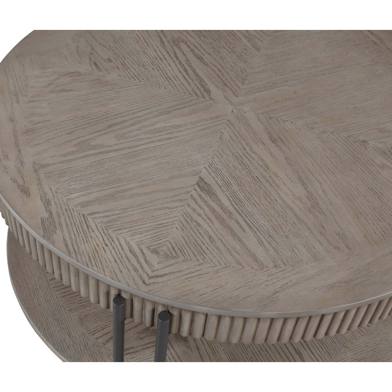 Table de bout ronde avec tablette de rangement 1pc