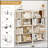 5 Tier Large Book Shelf, Vintage Industrial Style With White Metal Frame For Home And Office Use-878430693