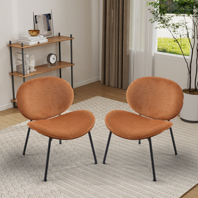 Chaise trépied Mid-Century Modern, Polyester orange
