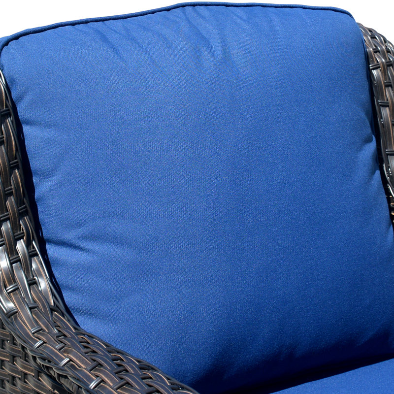 Tommy Patio Chair with Cushions, Navy Blue