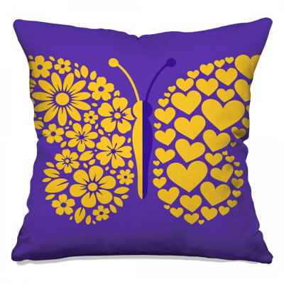 Butterfly Flower Heart Double Sided Throw Pillows