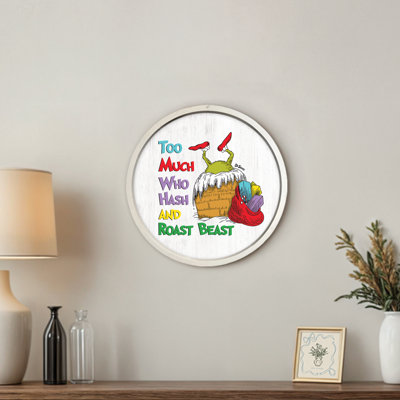 The Grinch Too Much Hash and Roast Beast Round White Framed Print