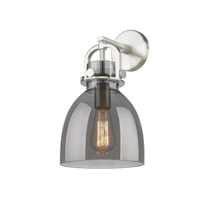 Borgen Armed Sconce, Plated Smoke, Bulb Not Included, Satin Nickel