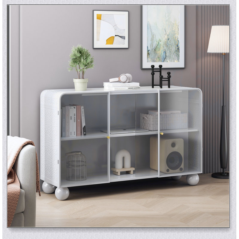 Armoire de rangement en verre du sol au plafond pour le salon, la salle de bain, Blanc