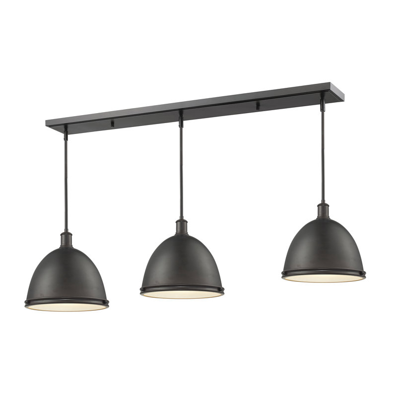 Luminaire suspendu linéaire pour îlot de cuisine 3 lumières Marquise, H 13 po x l 55 po x P 13 po, Chrome
