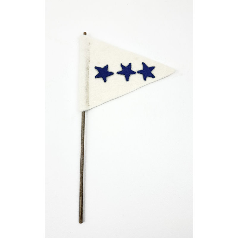 Drapeau étoiles en feutre, Blanc / bleu marine
