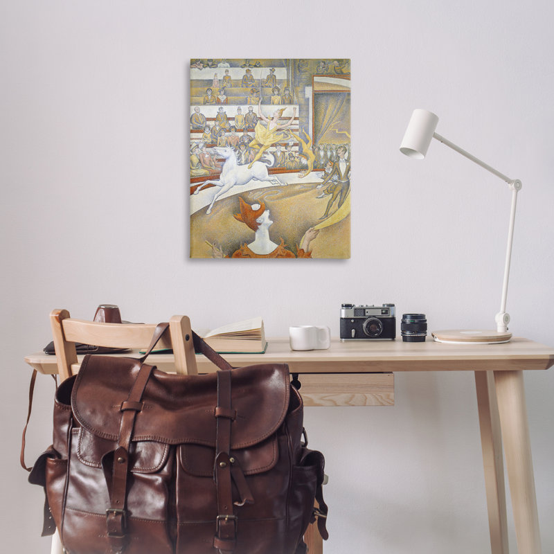 Art classique sur toile, "Classic Seurat Circus" par one1000paintings, H 40 po x l 30 po
