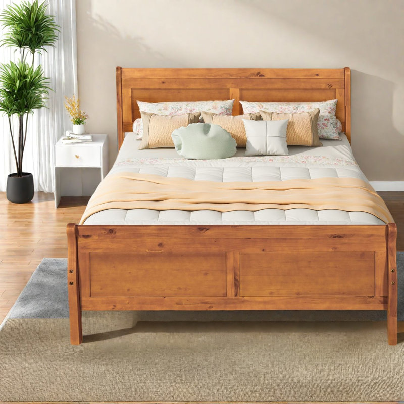 Lits plateforme en bois de chêne, conception durable pour maison moderne